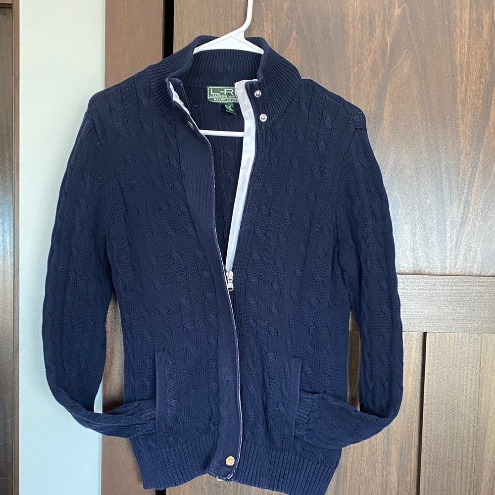 Lauren Ralph Lauren Dark Blue Cable Knit Sweater